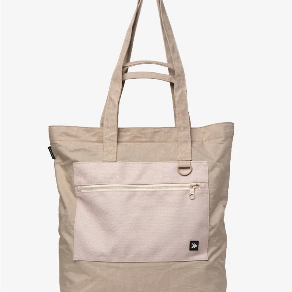 Thread Wallets Utility Tote Bag Beige - Cream Multiple Pockets Zipper